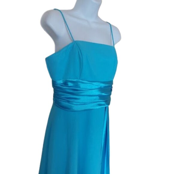 Bright Turquoise Blue Party Dress Fits Size Small - Picture 3 of 8